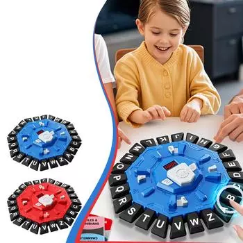 Word Play Семейная настольная игра с цифровым дисплеем, таймером и 2 режимами сортировки, веселая и динамичная игра из 24 букв алфавита для обучения и взаимодействия с группой One Size синий