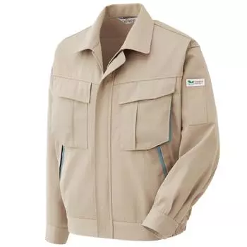 Work Long Eco Mark RC580 Beige SS [Midori Anzen] Clothes, Sleeve, Blouson, Unisex, Antistatic, Certified, Top, бежевый