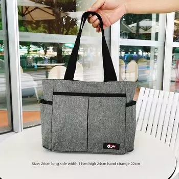Work Oxford Cloth Fashion Waterproof Handbag Grey(Rough-small size)