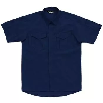 Work Short Sleeve 5L [Midori Anzen] Одежда, Рубашка, Унисекс, Антистатическая, GS357, Верх, Темно-синий, тёмно-синий
