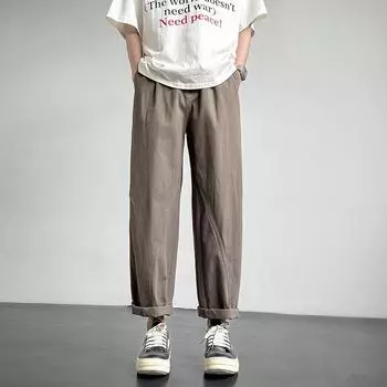 Working Paratrooper Pants Pure Cotton Straight-leg Pants Men s Spring and Autumn New Wide-leg Men s Pants American Sports and Casual Trousers Drooping M