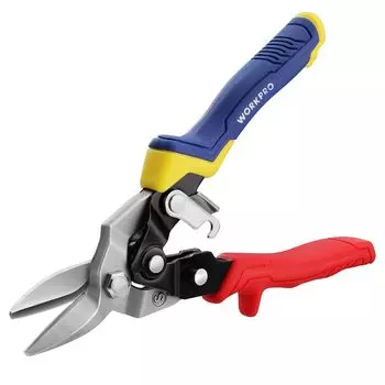 WORKPRO Металлорежущие ножницы для резки железа авиационные зубчатые двойной прочности прямые поставляются с безопасными негабаритными ножницами для сноса зданий, плотника, универсальные ножницы,