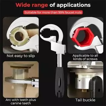 Workshop Kit Bathroom Items Open Hand Tool Tools Adjustable Sink Pipe Automotive Set Mechanical Wrench Large Sewer Spanner Shelf чёрный