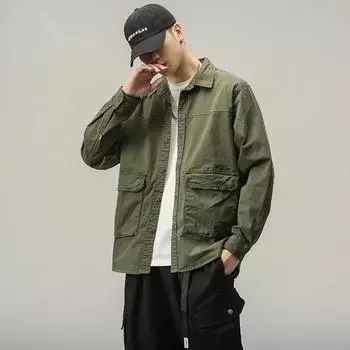 Workwear Long Sleeve Shirt Men s Spring and Autumn Loose Jacket Top Trend Japanese Handsome Casual Jacket M