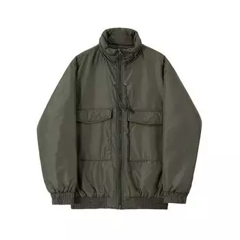 Workwear Style Stand Collar Cotton Coat for Men, New Winter Korean Version Trendy Thickened Warm Coat, Jacket and Cotton Coat M