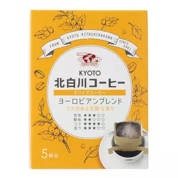 WORLD COFFEE Kyoto Kitashirakawa Coffee European Blend 5P x 12 Boxes [Drip Cafe]