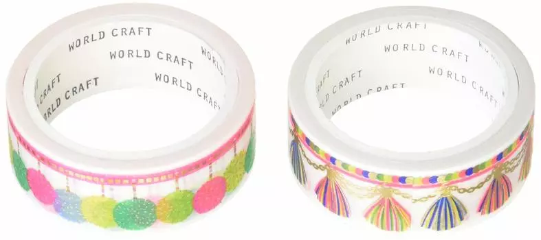 Набор из 2-х узорчатых клейких лент World Craft Minyi 15 мм x 50 м AZMZ-04