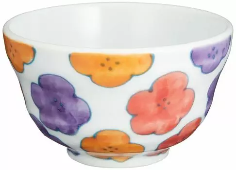 World Create Aika Tea Bowl Arita Ware Dyed Flower Color Red 14921