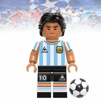 World Cup G0112 Football Massey C Romba Pei Third-Party Star Doll Toy Assembled Building Block Toys G0092 Maradona
