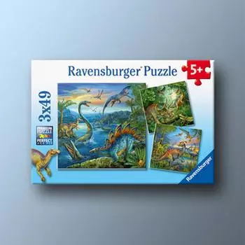 World of Dinosaurs 3X49 Piece Ravensburger V Puzzle, popular Korean board game