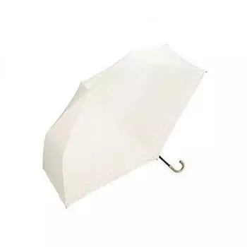 World Party White Folding Clutch Smiley Scallop (Wpc.) Parasol, 50cm, Women s Bag, Light-Blocking Mini, 801-SM07OF