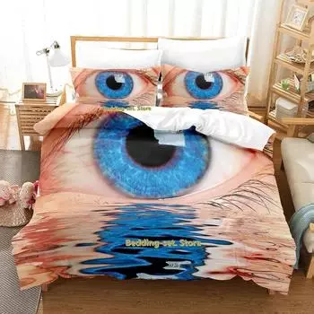 worldeater galaxy eye watercolor Artistic Eye Bedding Set Cartoon Anime three-piece set Adult Kid Bedroom Duvetcover Sets 70x133cm 2pcs