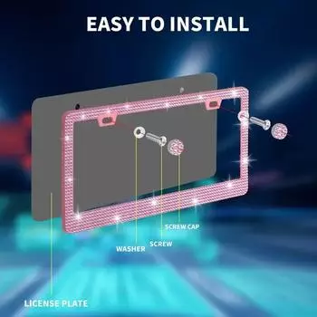 Worldmuma Мотоцикл 31*16 см блестящая хрустальная рамка номерного знака для женщин горный хрусталь мотоциклетная рамка номерного знака держатель крышки