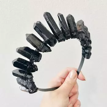 ворон | Черный Кристалл Кварц Гот Корона Свадебная Тиара Корона Ведьмы Викка Готический Косплей Малефисента Тиара Свадебный Головной Убор