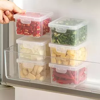 WORTHBUY ящик для хранения в холодильнике, лук-шалот, имбирь, чеснок, коробка для хранения свежих продуктов, кухонный прозрачный герметичный контейнер для хранения продуктов