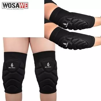 WOSAWE 4 шт., велосипедные наколенники, налокотники, комплект катания на коньках, лыжах, спортивные защитные щитки, бандаж для ног, рук, подкладка из ЭВА XL чёрный