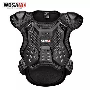 WOSAWE детский бронежилет для мотокросса, защита для мотоцикла, позвоночника, груди, молодежь S чёрный