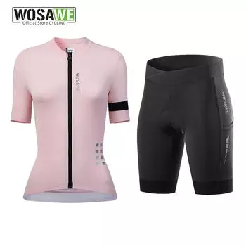 WOSAWE летние женские велосипедные костюмы 5D силиконовые подушки велосипедные шорты светоотражающие дышащие спортивные костюмы для активного отдыха на открытом воздухе велосипедный комплект XS чёрный