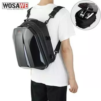 WOSAWE Мотоциклетная сумка для хвоста Мотоциклетная сумка для заднего сиденья Рюкзак Расширяемый 18-24L Мотоциклетная водонепроницаемая сумка для хвоста Пакет для заднего сиденья Седло Сумка для хранения шлема