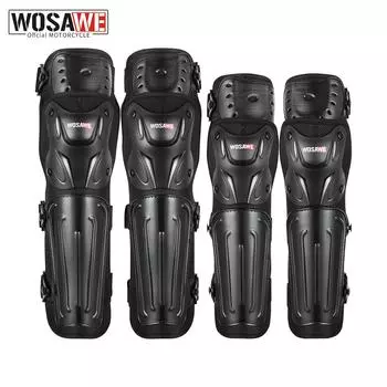 WOSAWE мотоциклетный комплект защиты колен и локтей, защитное снаряжение для гонок эндуро, защита колена и локтя для взрослых, защита для скейта MX, мотоциклетные доспехи чёрный