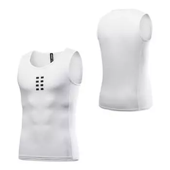 WOSAWE Мужская велофутболка, быстросохнущая, дышащая, компрессионная майка для бега, велосипедная рубашка S белый