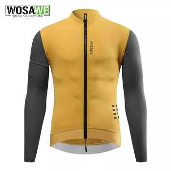 WOSAWE Мужская велосипедная майка с длинными рукавами, светоотражающая удобная одежда для велоспорта, быстросохнущая рубашка для горного велосипеда, дорожного велосипеда S чёрный