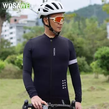 WOSAWE Мужская велосипедная одежда с градиентным принтом и длинным рукавом, одежда для езды на горном велосипеде, для занятий спортом на открытом воздухе, быстросохнущая дышащая одежда для велоспорта M зелёный
