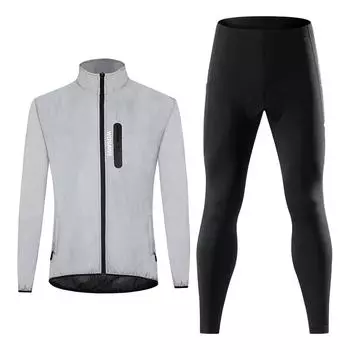 WOSAWE Мужская велосипедная светоотражающая куртка с ночным видением, велосипедные длинные брюки, велосипедные колготки для скоростного спуска, спортивная одежда на открытом воздухе M чёрный