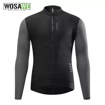 WOSAWE мужские осенние велосипедные майки с сублимационной печатью велосипедный трикотаж с длинным рукавом рубашка для горного велосипеда S чёрный