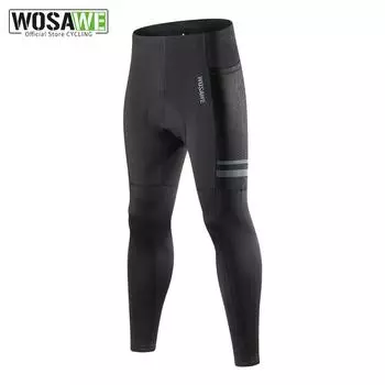 WOSAWE мужские велосипедные брюки, дышащие, быстросохнущие, велосипедные тайтсы с 3D силиконовой подушкой, спортивные брюки на открытом воздухе S чёрный