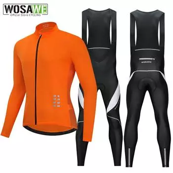 WOSAWE мужские велосипедные костюмы 3D гелевые нагрудники, дышащие трикотажные комплекты с длинными рукавами для горного велосипеда