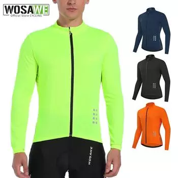 WOSAWE мужские велосипедные майки с длинным рукавом, дорожные спортивные топы для горного велосипеда, дышащие L чёрный