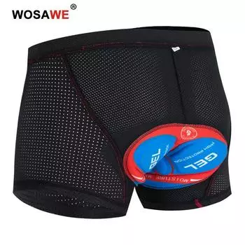 WOSAWE Мужское и женское нижнее белье для велоспорта, быстросохнущие мягкие велосипедные шорты с силиконовой подушкой, велосипедные трусы M чёрный