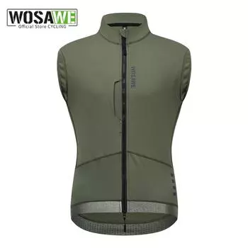 WOSAWE Осень-зима мужской велосипедный жилет ветрозащитный термофлисовый светоотражающий безрукавный теплый жилет для шоссейного велосипеда S чёрный
