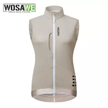 WOSAWE осенне-зимний женский велосипедный жилет ветрозащитный термофлисовый светоотражающий безрукавный теплый жилет для шоссейного велосипеда XS чёрный