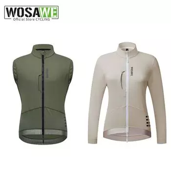 WOSAWE осенне-зимняя мужская ветрозащитная светоотражающая майка для велоспорта, женская светоотражающая теплая одежда с длинными рукавами, куртка для езды на шоссейном велосипеде S чёрный