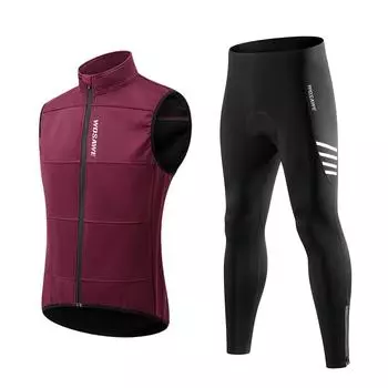 WOSAWE осенне-зимняя теплая флисовая ветрозащитная куртка для верховой езды, спортивные длинные брюки для отдыха на открытом воздухе M красный