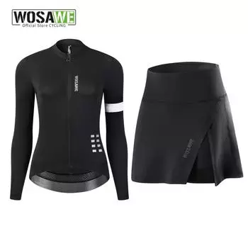 WOSAWE Осенние женские велосипедные комплекты дышащая одежда для занятий спортом на открытом воздухе велосипедные костюмы XS чёрный