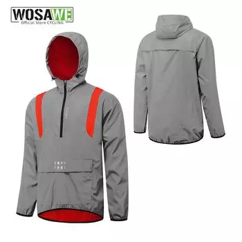 WOSAWE унисекс с капюшоном велосипедная куртка ветровка для спорта на открытом воздухе велосипедная куртка ветрозащитная велосипедная куртка M красный