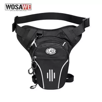WOSAWE Велосипедная поясная сумка Мотоциклетная сумка для ног Сумка через плечо Сумка на бедро Поясная сумка чёрный