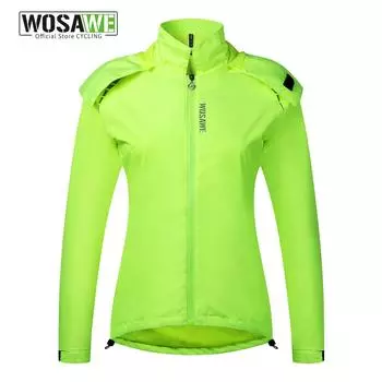 WOSAWE Высококачественная женская куртка-дождевик для езды на велосипеде, водонепроницаемый плащ с капюшоном, дождевик для езды на мотоцикле, светоотражающая ветровка XS чёрный