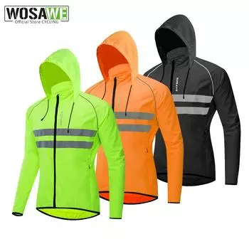 WOSAWE велосипедная куртка с капюшоном Hi Vis водонепроницаемая ветрозащитная велосипедная майка велосипедная ветровка мужская M зелёный