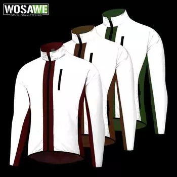 WOSAWE велосипедная куртка ветрозащитная MTB велосипедная светоотражающая куртка Hi Viz Tops Coat M зелёный