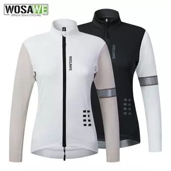 WOSAWE велосипедная зимняя флисовая теплая ветровка для спорта на открытом воздухе дышащая велосипедная ветрозащитная куртка для женщин S чёрный