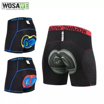 WOSAWE велосипедные шорты с 3D гелевой подкладкой, силиконовое велосипедное нижнее белье, компрессионные велосипедные шорты для горного велосипеда, дышащие дорожные шорты с защитой от пота M серый