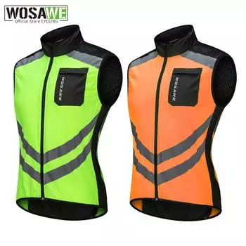 WOSAWE велосипедный жилет MTB велосипед для езды на велосипеде спортивная светоотражающая верхняя одежда ветрозащитный жилет Hi Vis L оранжевый