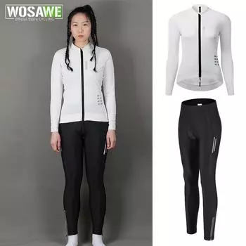 WOSAWE весна-лето-осень женский дышащий удобный топ с длинным рукавом эластичные светоотражающие штаны для горного велосипеда велосипедный костюм XS чёрный