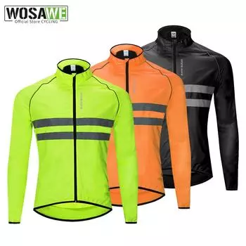 WOSAWE ветрозащитная велосипедная куртка светоотражающая Hi Viz MTB спортивная ветровка для горного велосипеда велосипедная трикотажная ветровка M чёрный