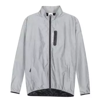 WOSAWE ветрозащитная водонепроницаемая велосипедная куртка с высокой видимостью, велосипедный трикотаж, спортивная светоотражающая куртка на 360 градусов, ночная теплая куртка для шоссейного велосипеда MTB M серый