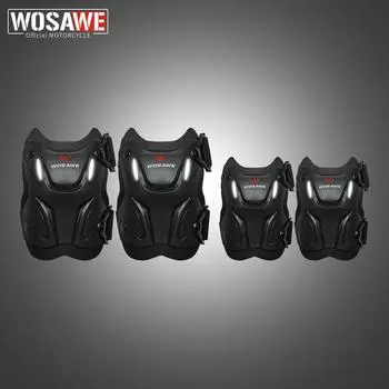 WOSAWE Защитное снаряжение для мотокросса, скейтбординга, катания на роликовых коньках, комплект защитного снаряжения для предотвращения столкновений с твердым корпусом чёрный